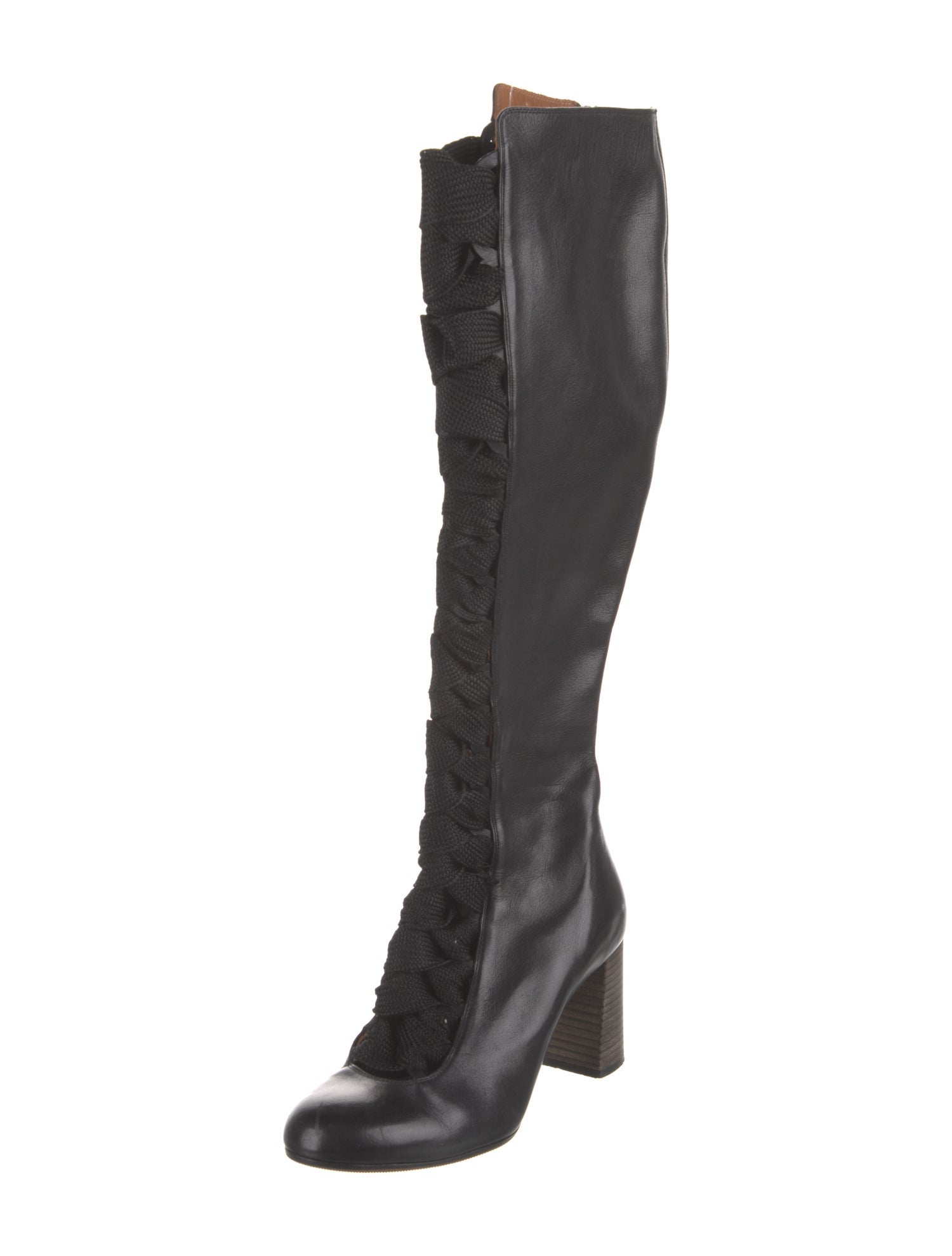 Chloé Leather Lace-Up Boots