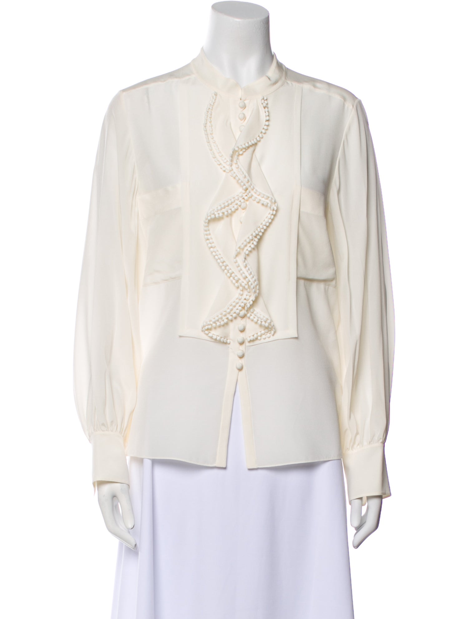 Chloé Silk Mock Neck Blouse