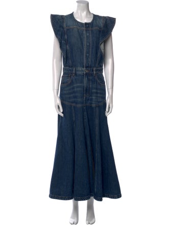 Chloé Crew Neck Long Dress