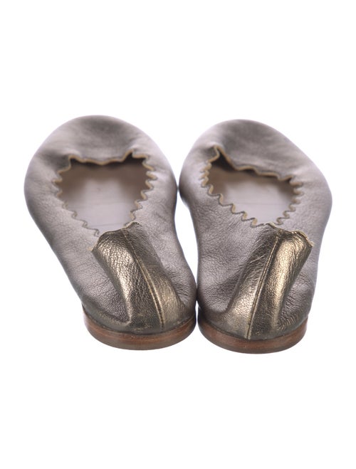 Chloé Leather Scalloped Accent Ballet Flats