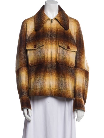 Chloé Mohair Plaid Print Jacket