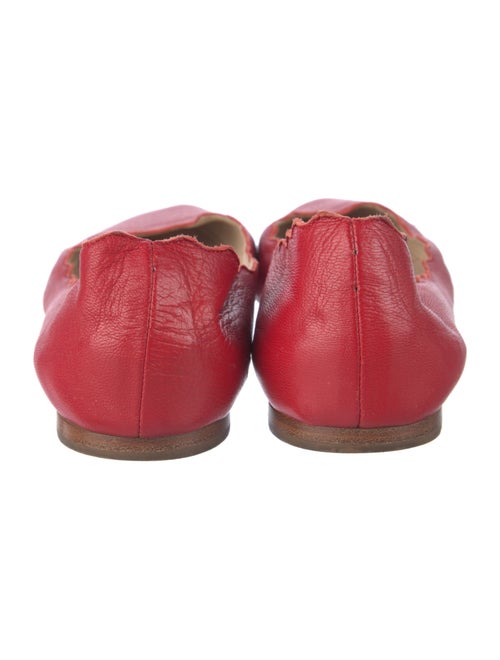 Chloé Leather Scalloped Accent Ballet Flats