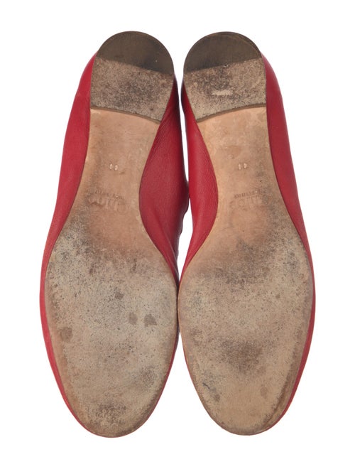 Chloé Leather Scalloped Accent Ballet Flats