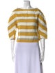 Chloé Linen Striped Crop Top