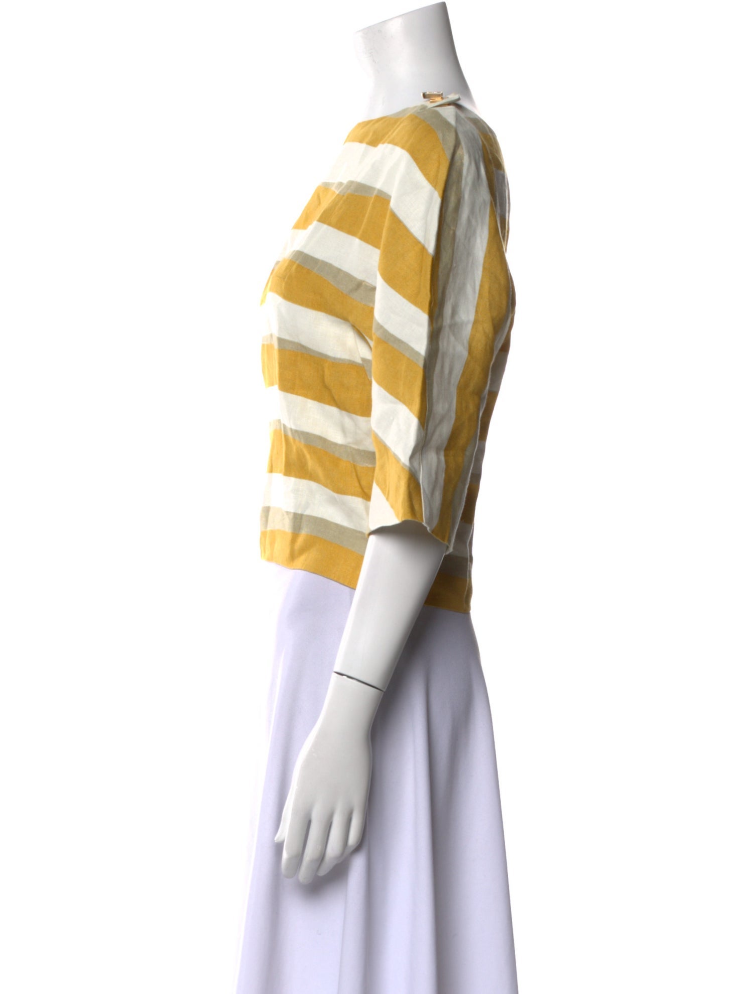 Chloé Linen Striped Crop Top