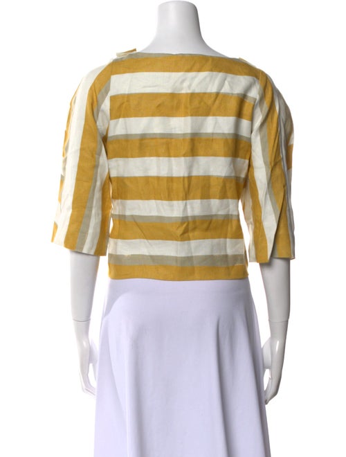 Chloé Linen Striped Crop Top