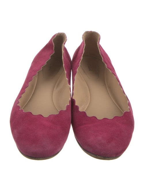 Chloé Suede Scalloped Accent Flats