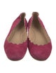 Chloé Suede Scalloped Accent Flats