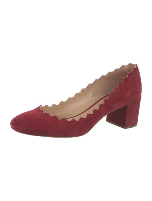 Chloé Suede Scalloped Accent Pumps