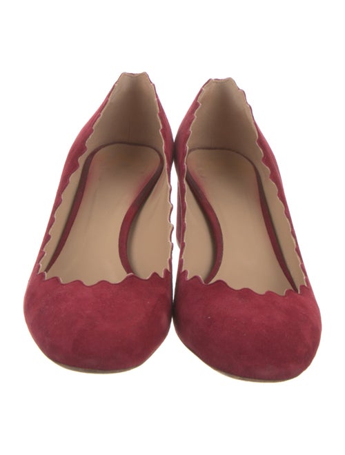 Chloé Suede Scalloped Accent Pumps