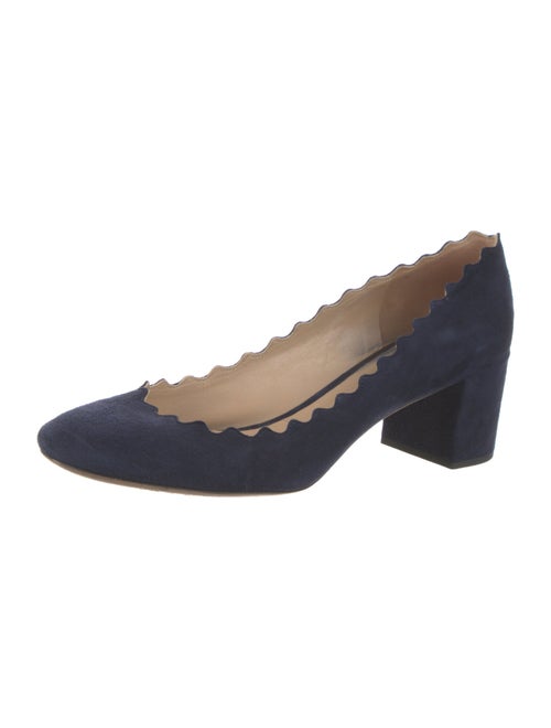 Chloé Suede Scalloped Accent Pumps