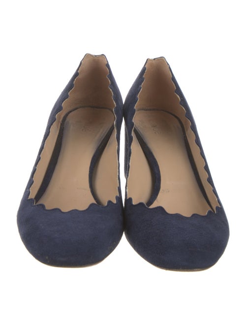 Chloé Suede Scalloped Accent Pumps
