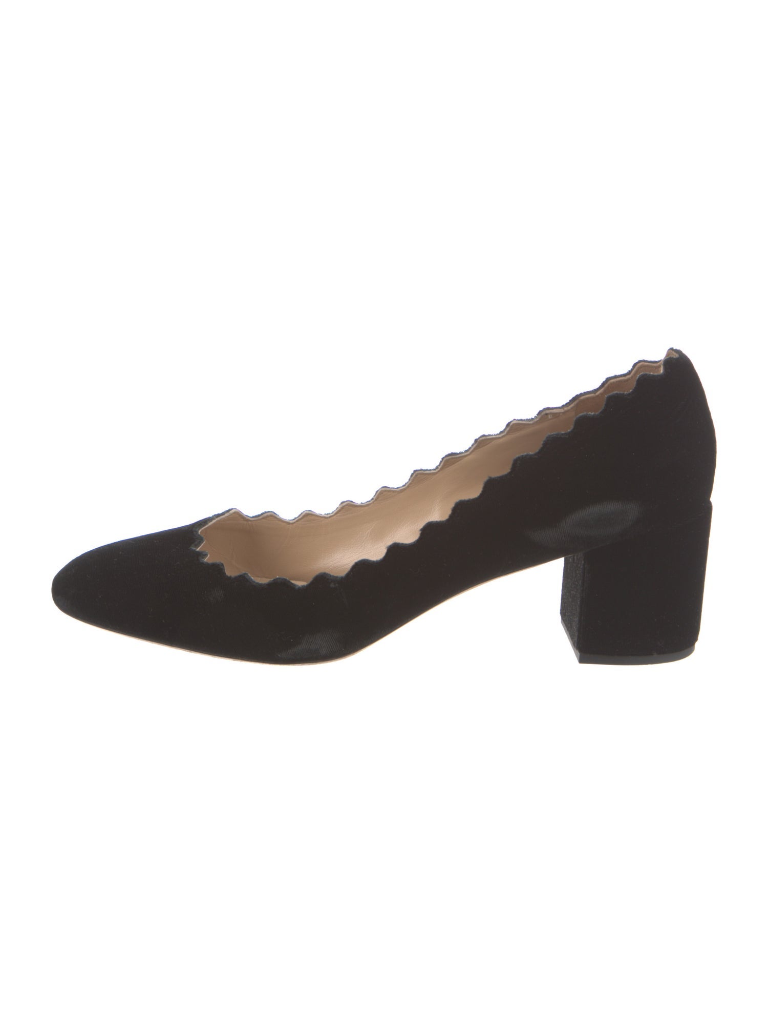 Chloé Velvet Scalloped Accent Pumps