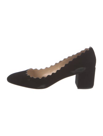 Chloé Velvet Scalloped Accent Pumps