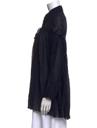 Chloé Silk Long Sleeve Button-Up Top