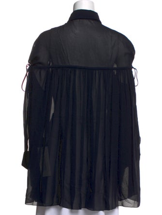 Chloé Silk Long Sleeve Button-Up Top