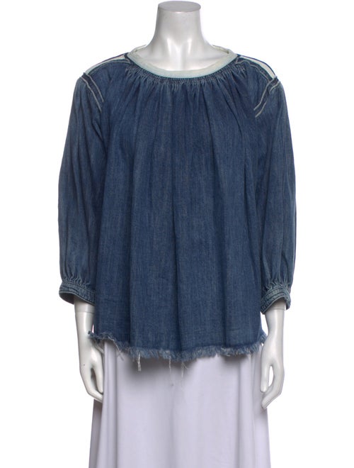 Chloé Bateau Neckline Three-Quarter Sleeve Blouse