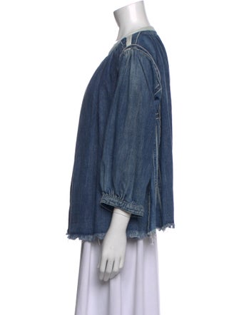 Chloé Bateau Neckline Three-Quarter Sleeve Blouse