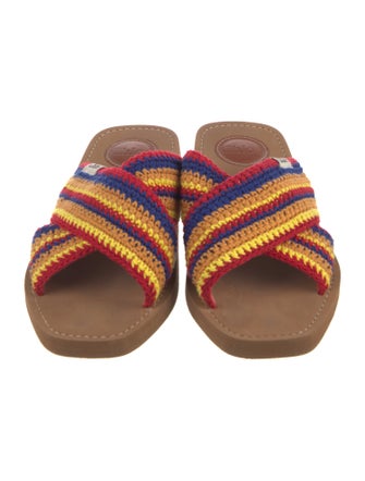 Chloé Colorblock Pattern Crochet Trim Slides