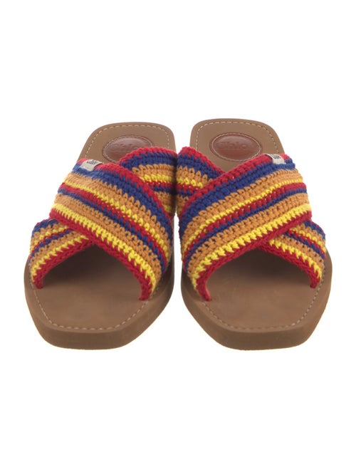 Chloé Colorblock Pattern Crochet Trim Slides