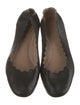 Chloé Leather Scalloped Accent Ballet Flats