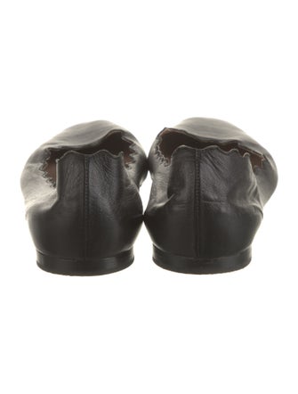 Chloé Leather Scalloped Accent Ballet Flats
