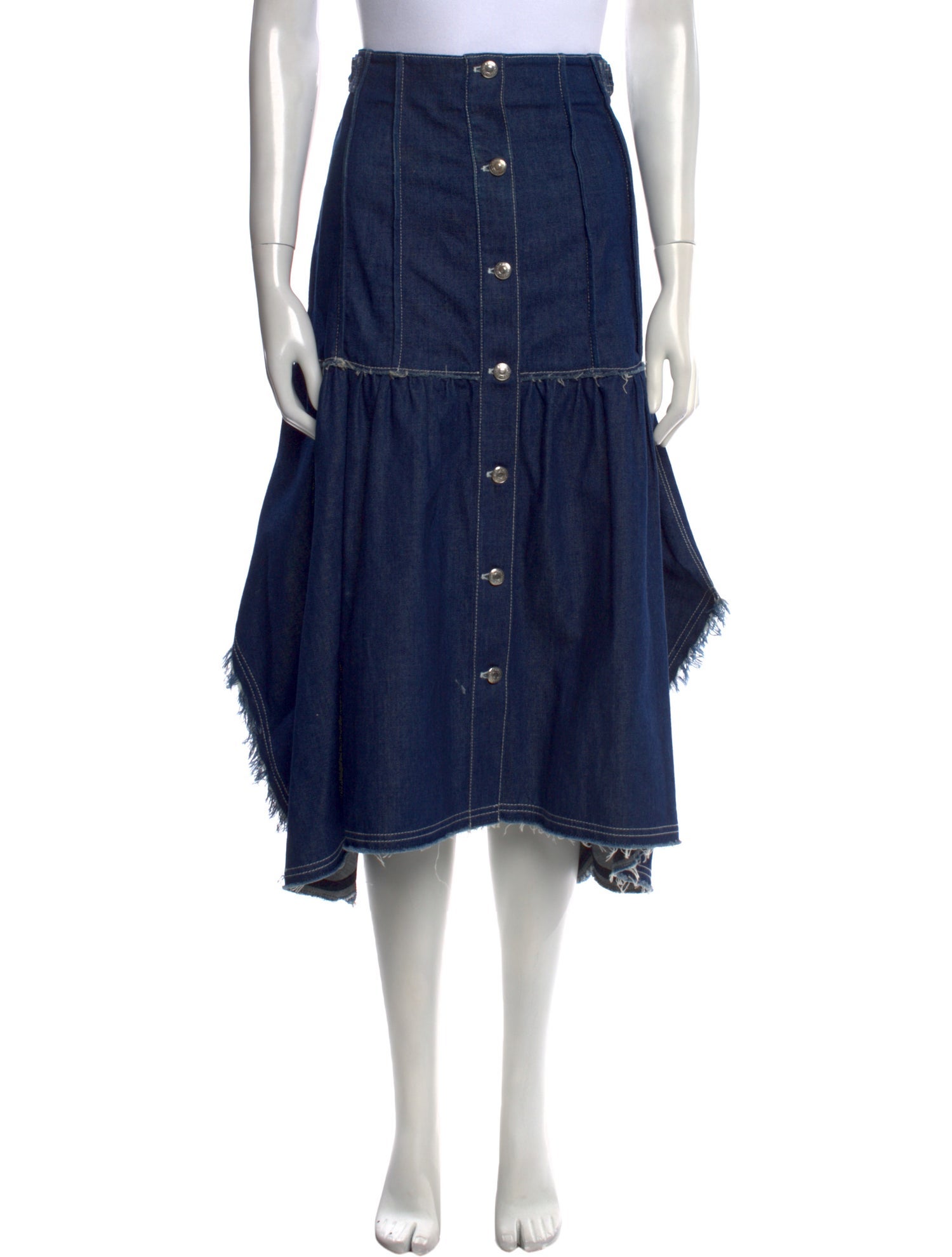 Chloé Raw-Edge Trim Midi Length Skirt