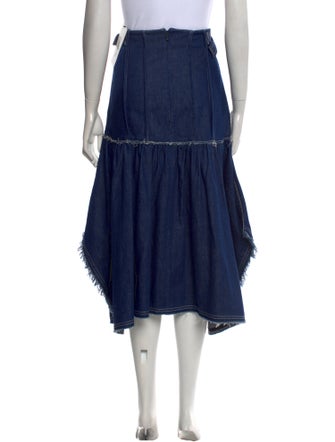 Chloé Raw-Edge Trim Midi Length Skirt