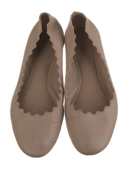 Chloé Leather Scalloped Accent Ballet Flats