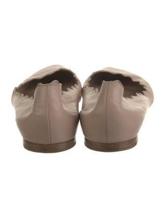 Chloé Leather Scalloped Accent Ballet Flats