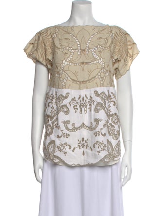 Chloé Linen Printed Blouse