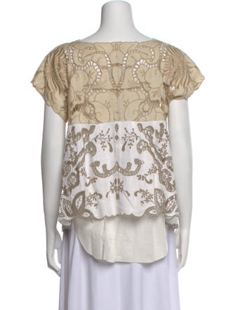 Chloé Linen Printed Blouse