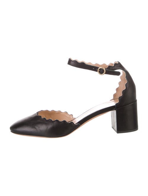Chloé Leather Scalloped Accent D'Orsay Pumps