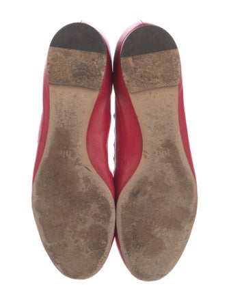 Chloé Leather Scalloped Accent Ballet Flats