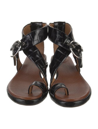 Chloé Embossed Leather Gladiator Sandals