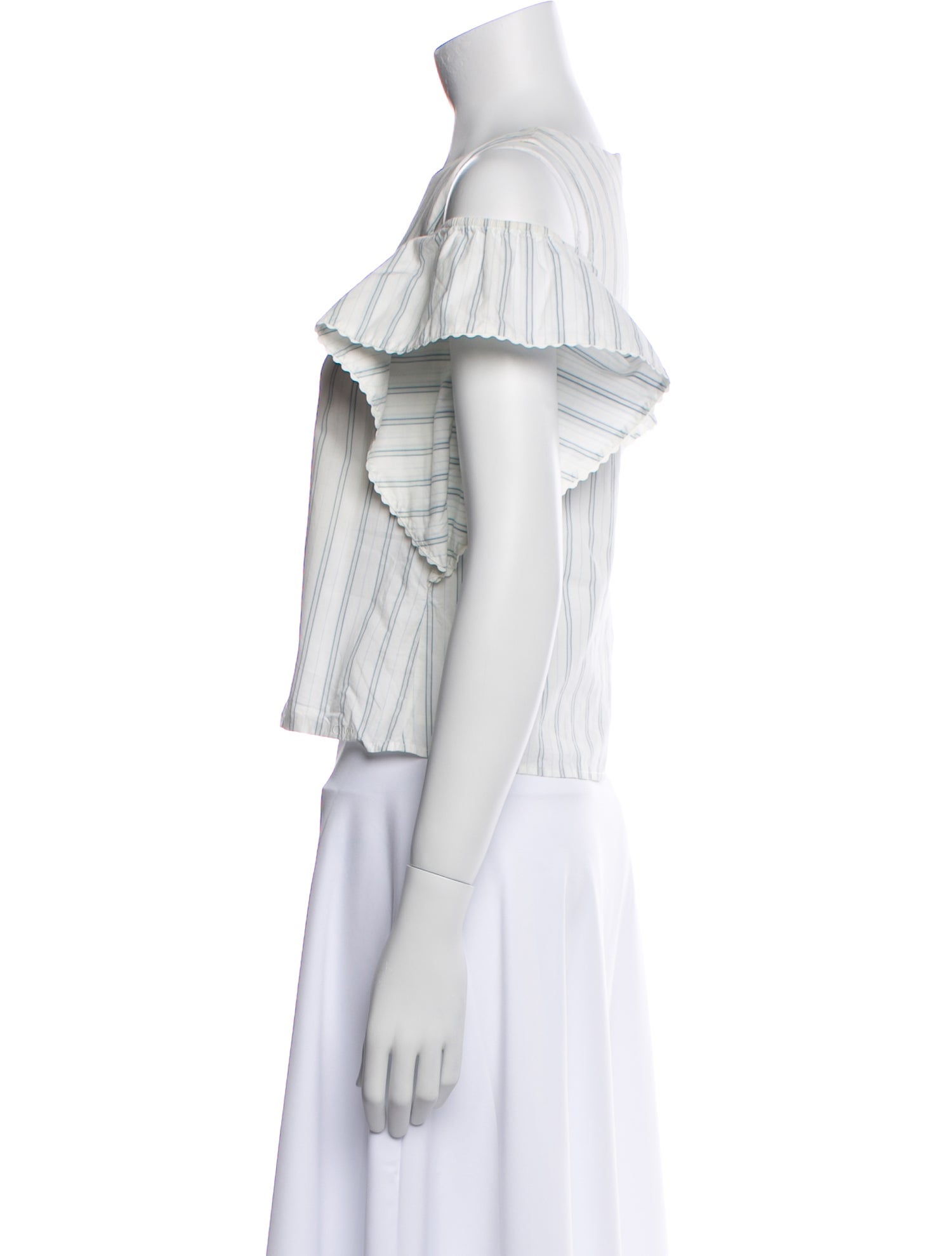 Chloé Striped Bateau Neckline Crop Top