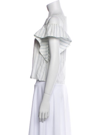 Chloé Striped Bateau Neckline Crop Top