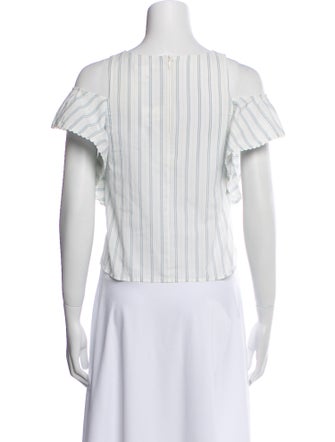 Chloé Striped Bateau Neckline Crop Top