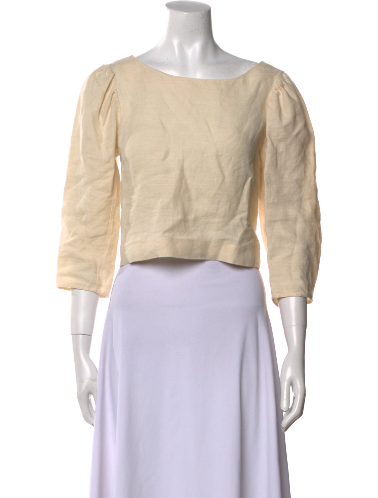 Chloé Linen Scoop Neck Crop Top