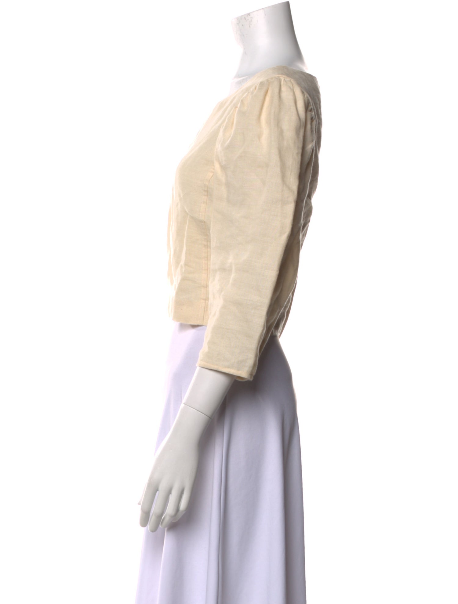 Chloé Linen Scoop Neck Crop Top