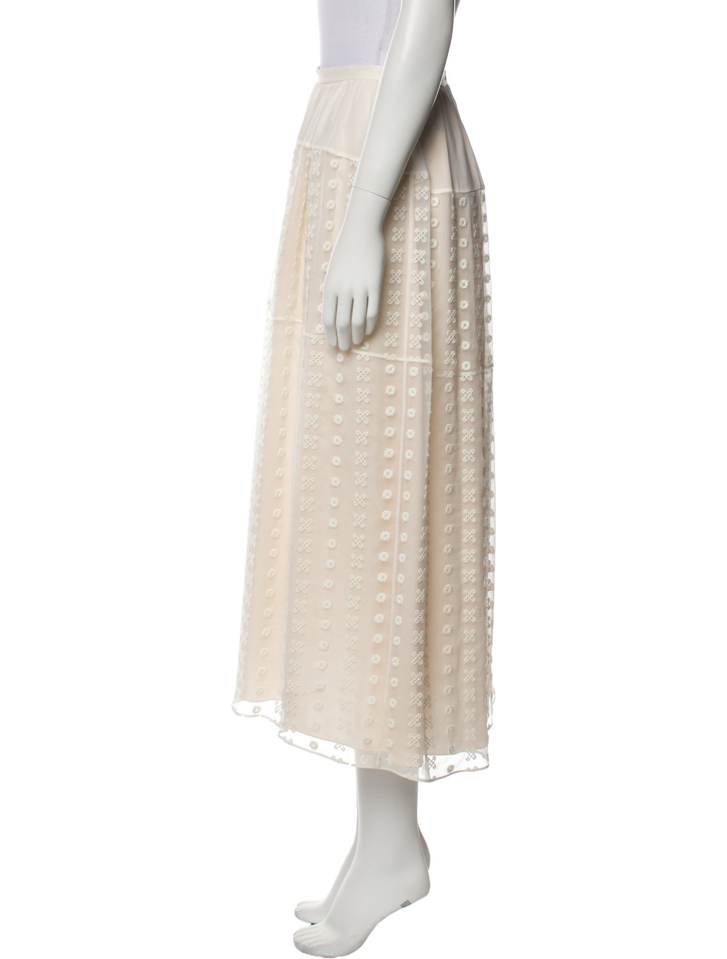 Chloé Silk Midi Length Skirt