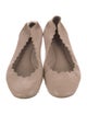 Chloé Leather Scalloped Accent Ballet Flats
