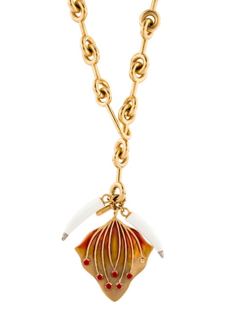 Chloé Enamel Horn Charm Pendant Necklace