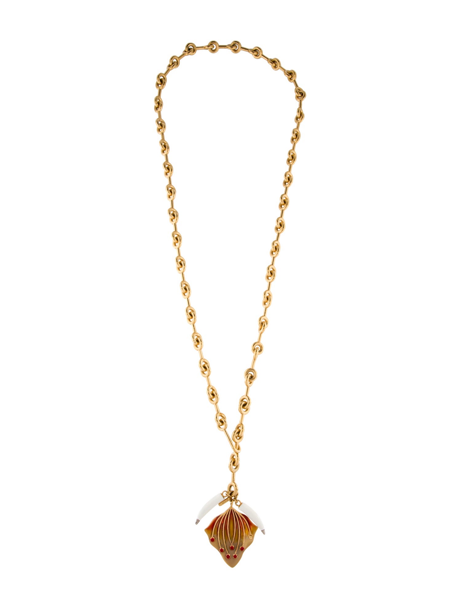 Chloé Enamel Horn Charm Pendant Necklace