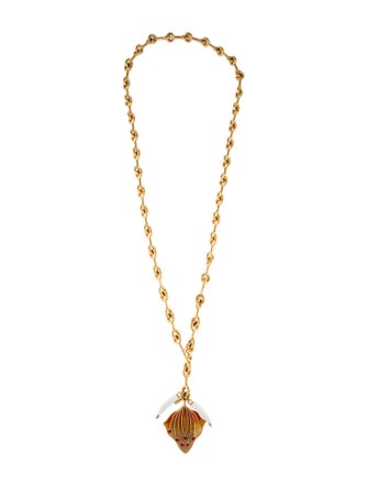 Chloé Enamel Horn Charm Pendant Necklace