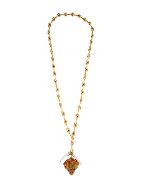 Chloé Enamel Horn Charm Pendant Necklace