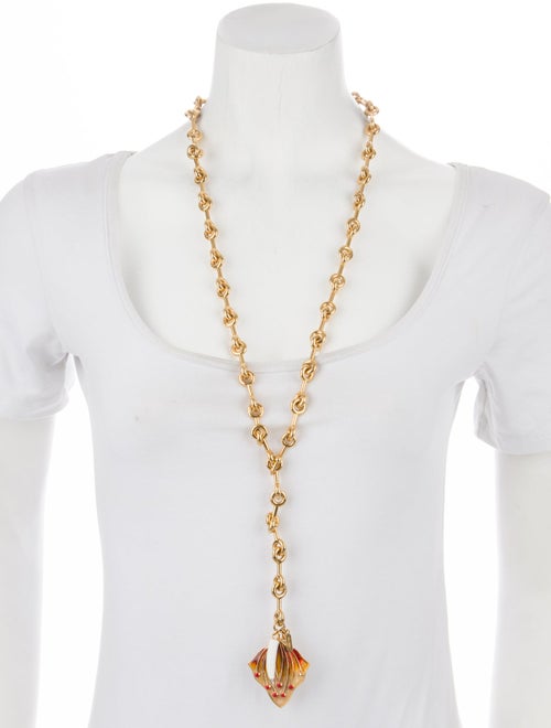 Chloé Enamel Horn Charm Pendant Necklace