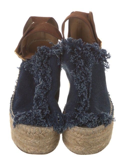 Chloé Denim Colorblock Pattern Espadrilles