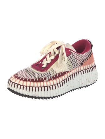 Chloé Colorblock Pattern Whipstitch Trim Sneakers