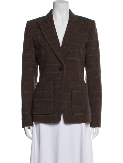 Chloé Virgin Wool Plaid Print Blazer
